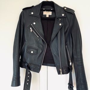 Michele Kors Leather Moto Jacket Sz. S